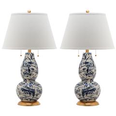 COLOR SWIRLS  28-INCH H GLASS TABLE LAMP, LIT4159A-SET2