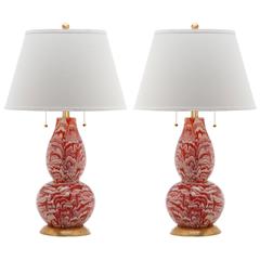 COLOR SWIRLS  28-INCH H GLASS TABLE LAMP, LIT4159F-SET2