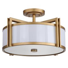 DARK GREY 3 LIGHT ANTIQUE GOLD 17-INCH DIA SEMI FLUSH