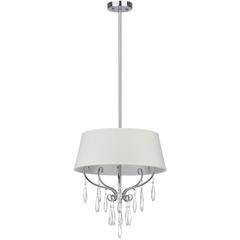 WALTZ 3 LIGHT CHROME BEADED 17-INCH DIA ADJUSTABLE PENDANT