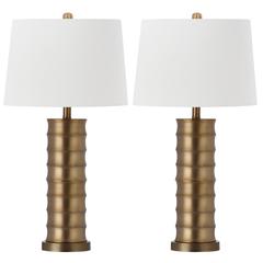 LINUS 28.5-INCH H BRASS COLUMN TABLE LAMP