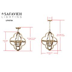 Millard 18.5-Inch Dia Adjustable Dark Grey Pendant, Gold