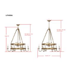 Crowley 31-Inch Dia Adjustable Chandelier, Gold