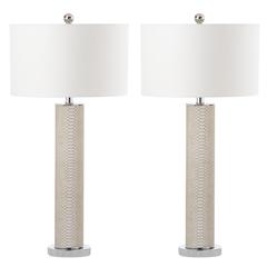 OLLIE 31.5-INCH H FAUX SNAKESKIN TABLE LAMP, LIT4404G-SET2