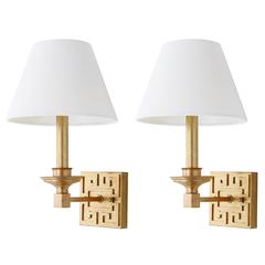 ELVIRA GOLD 15-INCH H GREEK KEY WALL SCONCE