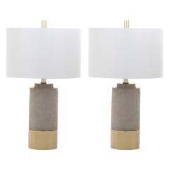 Brown Table Lamp, Grey set of 2