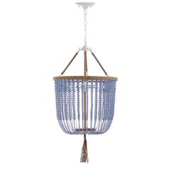 ANGIE 3 LIGHT BLUE 18-INCH DIA  BEADED PENDANT