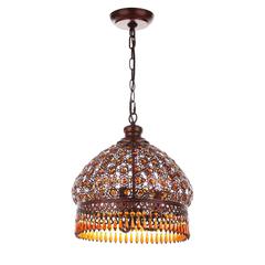 SULTAN JEWELED 3 LIGHT BRONZE 13.5-INCH DIA PENDANT