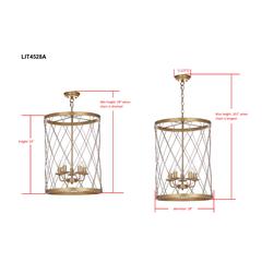 Alair 18-Inch Dia Adjustable Pendant Lamp , Gold