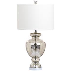 Morocco Mercury 28-Inch H Glass Table Lamp, Silver/Ivory, LITS4052E