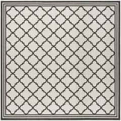 LINDEN 100, LIGHT GREY / CHARCOAL, 6'-7" X 6'-7" Square, Area Rug, LND121A-6SQ