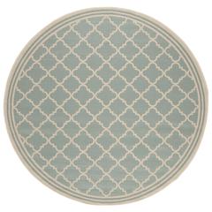 LINDEN 100, AQUA / CREAM, 6'-7" X 6'-7" Round, Area Rug, LND121K-6R