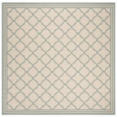 LINDEN 100, CREAM / AQUA, 6'-7" X 6'-7" Square, Area Rug, LND121L-6SQ