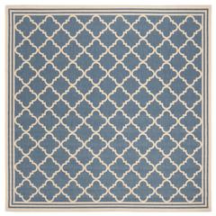 LINDEN 100, BLUE / CREME, 6'-7" X 6'-7" Square, Area Rug, LND121M-6SQ