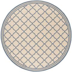 LINDEN 100, CREAM / BLUE, 6'-7" X 6'-7" Round, Area Rug, LND121N-6R