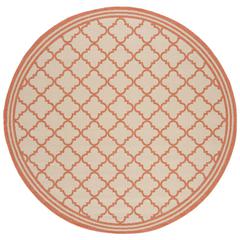 LINDEN 100, CREAM / RUST, 6'-7" X 6'-7" Round, Area Rug, LND121R-6R