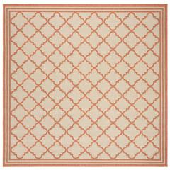 LINDEN 100, CREAM / RUST, 6'-7" X 6'-7" Square, Area Rug