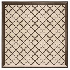 LINDEN 100, CREME / BROWN, 6'-7" X 6'-7" Square, Area Rug, LND121U-6SQ