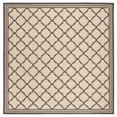 LINDEN 100, CREME / BLACK, 6'-7" X 6'-7" Square, Area Rug, LND121Z-6SQ