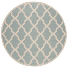 LINDEN 100, AQUA / CREAM, 6'-7" X 6'-7" Round, Area Rug, LND122K-6R