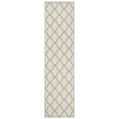 LINDEN 100, CREAM / AQUA, 2' X 8', Area Rug, LND122L-28