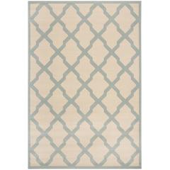 LINDEN 100, CREAM / AQUA, 5'-1" X 7'-6", Area Rug, LND122L-5