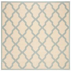 LINDEN 100, CREAM / AQUA, 6'-7" X 6'-7" Square, Area Rug, LND122L-6SQ