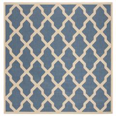LINDEN 100, BLUE / CREME, 6'-7" X 6'-7" Square, Area Rug, LND122M-6SQ