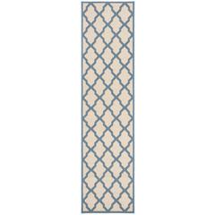 LINDEN 100, CREAM / BLUE, 2' X 8', Area Rug, LND122N-28