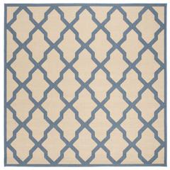 LINDEN 100, CREAM / BLUE, 6'-7" X 6'-7" Square, Area Rug, LND122N-6SQ