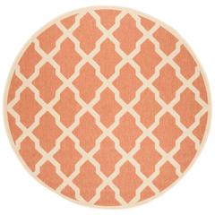 LINDEN 100, RUST / CREME, 6'-7" X 6'-7" Round, Area Rug, LND122P-6R