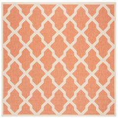 LINDEN 100, RUST / CREME, 6'-7" X 6'-7" Square, Area Rug, LND122P-6SQ