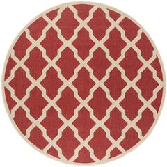 LINDEN 100, RED / CREME, 6'-7" X 6'-7" Round, Area Rug, LND122Q-6R