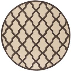 LINDEN 100, CREME / BROWN, 6'-7" X 6'-7" Round, Area Rug, LND122U-6R