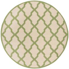 LINDEN 100, CREAM / OLIVE, 6'-7" X 6'-7" Round, Area Rug, LND122V-6R
