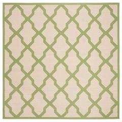 LINDEN 100, CREAM / OLIVE, 6'-7" X 6'-7" Square, Area Rug, LND122V-6SQ