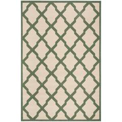 LINDEN 100, CREAM / GREEN, 5'-1" X 7'-6", Area Rug, LND122W-5