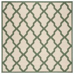LINDEN 100, CREAM / GREEN, 6'-7" X 6'-7" Square, Area Rug, LND122W-6SQ