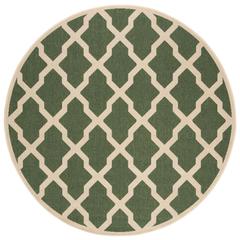 LINDEN 100, GREEN / CREME, 6'-7" X 6'-7" Round, Area Rug, LND122Y-6R
