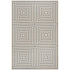 LINDEN 100, CREAM / BLUE, 5'-1" X 7'-6", Area Rug, LND123N-5