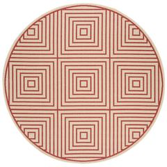 LINDEN 100, RED / CREME, 6'-7" X 6'-7" Round, Area Rug, LND123Q-6R