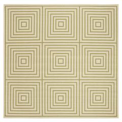 LINDEN 100, CREAM / OLIVE, 6'-7" X 6'-7" Square, Area Rug, LND123V-6SQ