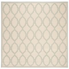 LINDEN 100, CREAM / AQUA, 6'-7" X 6'-7" Square, Area Rug, LND124L-6SQ