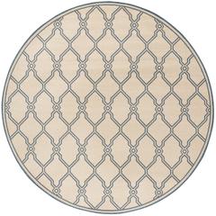 LINDEN 100, CREAM / BLUE, 6'-7" X 6'-7" Round, Area Rug, LND124N-6R
