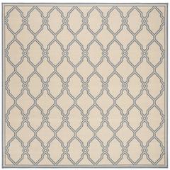 LINDEN 100, CREAM / BLUE, 6'-7" X 6'-7" Square, Area Rug, LND124N-6SQ
