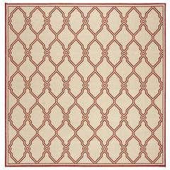 LINDEN 100, RED / CREME, 6'-7" X 6'-7" Square, Area Rug, LND124Q-6SQ