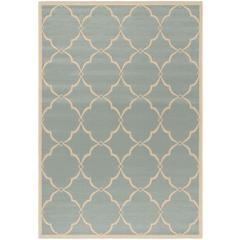 LINDEN 100, AQUA / CREAM, 5'-1" X 7'-6", Area Rug, LND125K-5