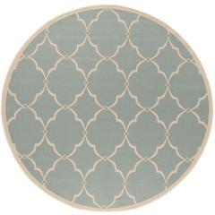 LINDEN 100, AQUA / CREAM, 6'-7" X 6'-7" Round, Area Rug, LND125K-6R