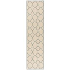 LINDEN 100, CREAM / AQUA, 2' X 8', Area Rug, LND125L-28