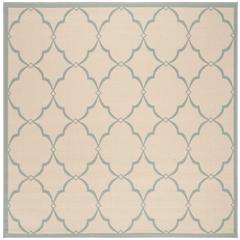 LINDEN 100, CREAM / AQUA, 6'-7" X 6'-7" Square, Area Rug, LND125L-6SQ